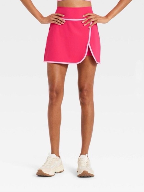 JoyLab Dresses & Skirts - JoyLab Women's Piped Active Skort- Red/Light Pink